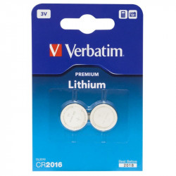 Verbatim CR2016 3V Battery, 2-pak