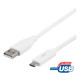 Deltaco USB-C til USB-A Kabel 2 Meter