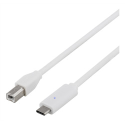 Deltaco USB-C til USB-B Kabel 2 Meter