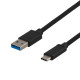 DELTACO USB-C to USB-A cable, 0.5m sort