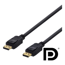 Deltaco Displayport kabel 2m 1.2 sort