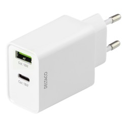 DELTACO Dual USB wall charger 18w