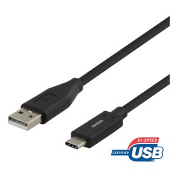 DELTACO USB-C to USB-A cable, 1m sort