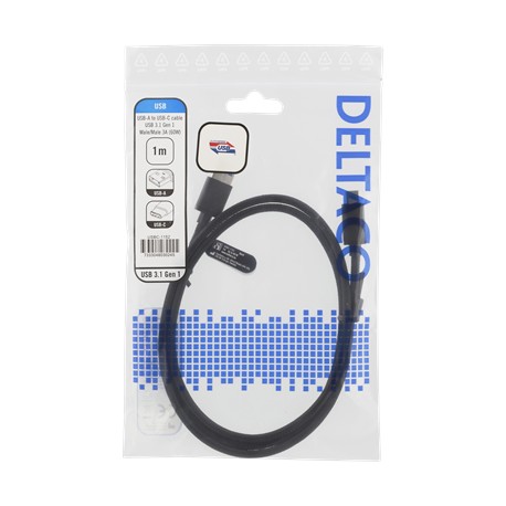 Deltaco USBC 3.1 netværksadapter sort. 1m