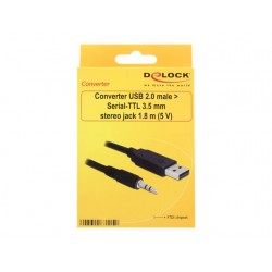 Delock Konverter USB 2.0 Type-A han til mini-Jack