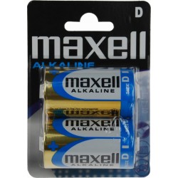Maxell Batterier,D Alkaline, 1,5V, 2 pack