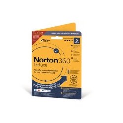 NORTON 360 Deluxe Antivirus, 12 Måneder - 5 Devices, 50 GB Sky Backup