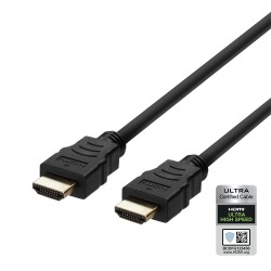 DELTACO Ultra High Speed HDMI Cable, 2m, eARC, QMS, 8K at 60Hz, 4K at 120Hz, black