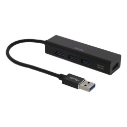 DELTACO USB Mini Hub med 4 USB-A porte, USB 3.1 Gen 1, sort