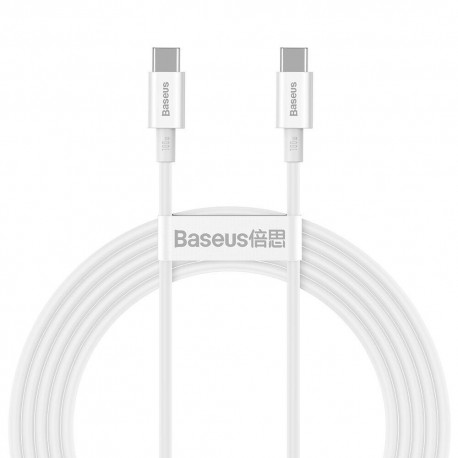 Baseus Superiors USB Type C - USB Type C (100W) Cable 2m White