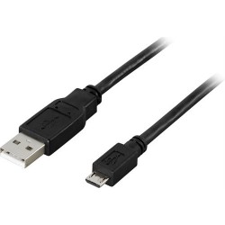 Deltaco USB 2.0 typ A til Micro-B USB, 2m.