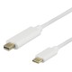 Deltaco USB-C til Mini Displayport kabel, Hvid, 1m.