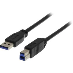 Deltaco USB-A til USB-B Kabel, 1 Meter, USB3.0