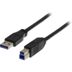 Deltaco USB-A til USB-B Kabel, 3 Meter, USB3.0