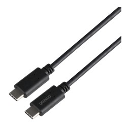 Deltaco USB-C til USB-C Kabel, 1 Meter, USB3.2, Sort