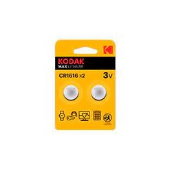 Kodak 2stk CR1616 3V knapcellebatteri