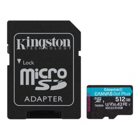 KINGSTON 512GB microSDXC Canvas Go Plus 170R A2 U3 V30 Card + ADP