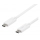 DELTACO USB-C til USB-C kabel, 5 Gbit/s, 5A, 2 m, hvid