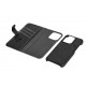 Essentials iPhone 13 Pro, Leather wallet, detachable, Sort