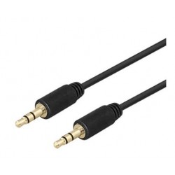 DELTACO Audio cable, 3.5mm, gold-plated, 1m, black