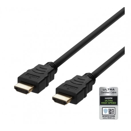 Deltaco HDMI Kabel V2.1, 0.5 Meter, Sort