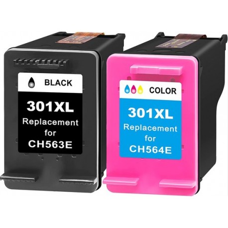 G&G HP 301XL Sampak Sort og Farve