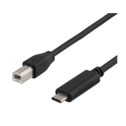 Deltaco USB-B til USB-C Kabel 2 Meter