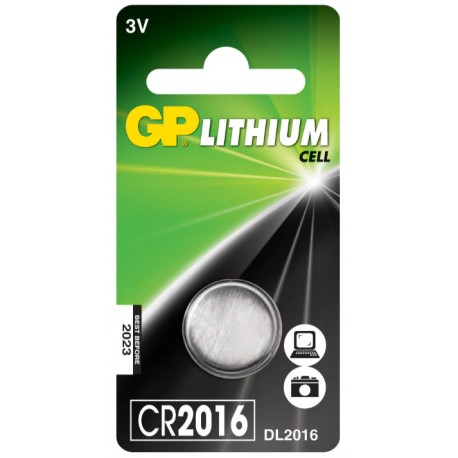 GP Lithium Knapcelle Batteri CR2016