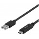 Deltaco USB-A til USB-C Kabel, 3 Meter