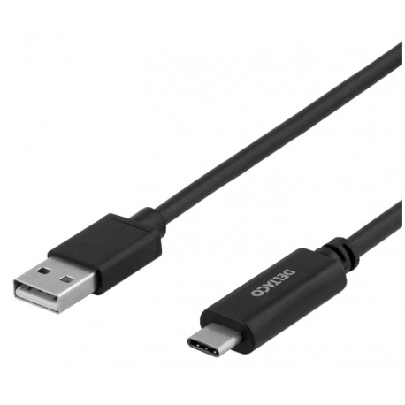 Deltaco USB-A til USB-C Kabel, 3 Meter