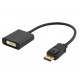 Deltaco DisplayPort til DVI-D Adapter, Sort