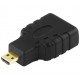 Deltaco HDMI-adapter, micro HDMI 19-pin han til HDMI 19-pin hun, sort