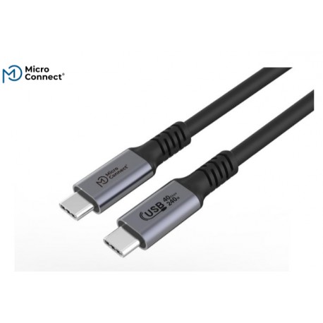 MicroConnect USB-C cable 1m, 240W, 40Gbps, USB4 Gen 3x2, 8k60Hz, Thunderbolt 4