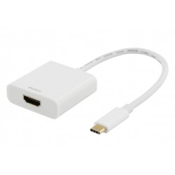 Deltaco USB-C til HDMI Adapter 4K/30Hz Hvid