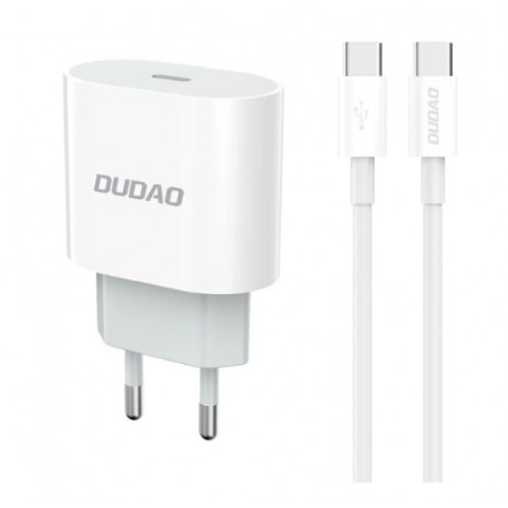 Dudao A14EUC Adapter 20Watt (1m USB-C to USB-C cable included) Hvid