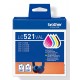 Brother LC521 Value Pack - 4-pack - black yellow cyan magenta - original
