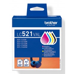 Brother LC521 Value Pack - 4-pack - black yellow cyan magenta - original
