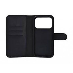 DELTACO Wallet case for iPhone 17 Pro, stand function, black