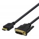 Deltaco HDMI til DVI Kabel 3 Meter, Sort