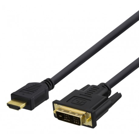 Deltaco HDMI til DVI Kabel 3 Meter, Sort