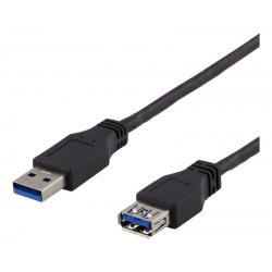 Deltaco USB3.1 Gen1 Forlængerkabel, 2 Meter