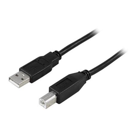 Deltaco USB-A til USB-B Kabel 5 Meter, USB 2.0