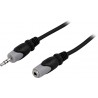 Deltaco Lydkabel 3,5mm han-hun, 3m, sort