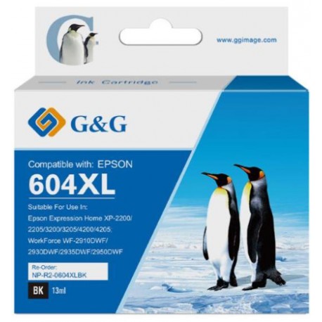 G&G Epson 604XL Sort Kompatibel patron