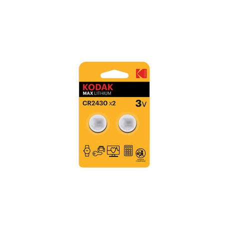 Kodak Max Lithium CR2430 batteri, 3v, 2 pack