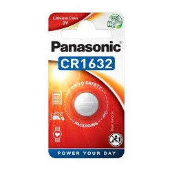 PANASONIC CR1632 LITHIUM-KNAPCELLE BATTERI 3V, 140MAH (1 STK I BLISTER)