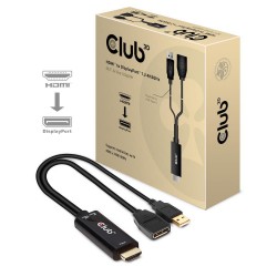 Club 3D - Videoadapter - HDMI han til DisplayPort hun - 25 cm - 4K support, aktiv