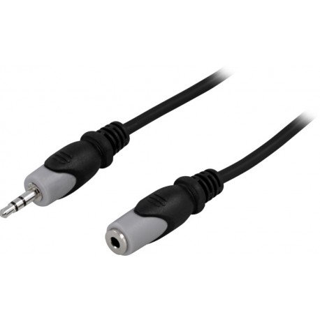 Deltaco Lydkabel, 3,5mm han-hun, 2m, sort