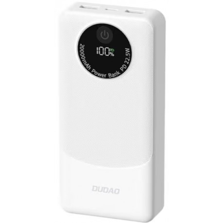 Dudao K12Pro powerbank 20000mAh 22.5 Watt Hvid