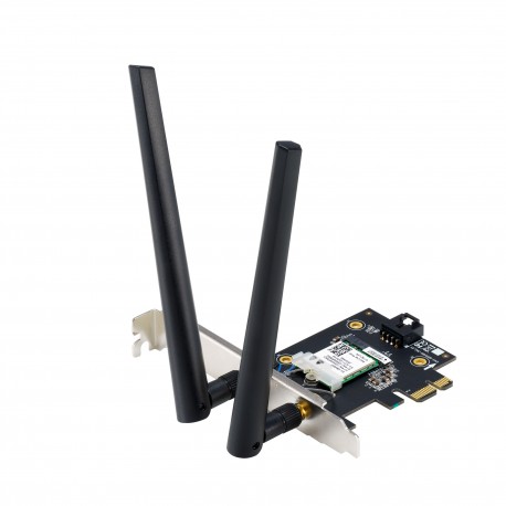 ASUS PCE-BE6500 Netværksadapter, PCI Express x1, Wi-Fi 7, Wi-Fi 5, Wi-Fi 6, Bluetooth